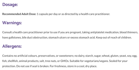 Bioclinic Naturals Theracurmin Pro Suggested Use