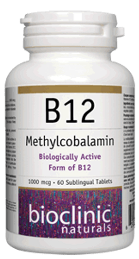 Bioclinic Naturals B12 Methylcobalamin 1000 mcg 60 Sublingual Tablets