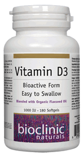 Bioclinic Naturals Vitamin D3 - 1000 IU 180 Softgels