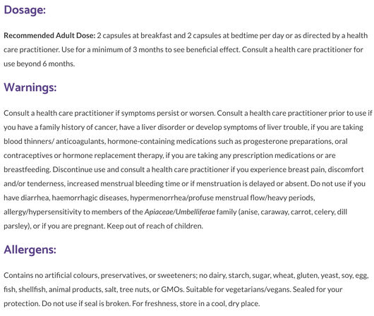 Bioclinic Naturals MenoVantage PE Suggested Use