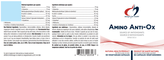 Designs for Health Amino Anti-Ox Suggested Use