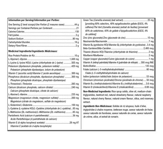 Metagenics UltraClear Plus Berry Ingredients