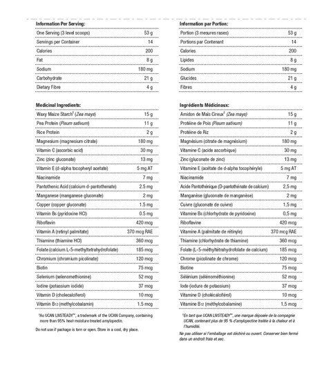 Metagenics Ultra Glucose Control Vanilla Ingredients
