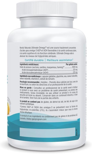 Nordic Naturals Ultimate Omega 60 Softgels- Suggested Use (French) Nordic Naturals Ultimate Omega 60 Softgels- Suggested Use (French)