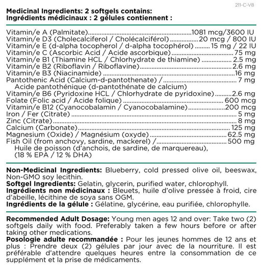 Platinum Naturals Easymulti Teen for Young Men 60 Softgels Ingredients