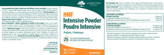 Genestra HMF Intensive Powder Suggested Use