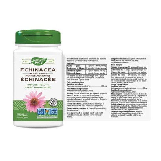 Nature's Way Echinacea Herb 100 Veg Capsules ingredients & odse