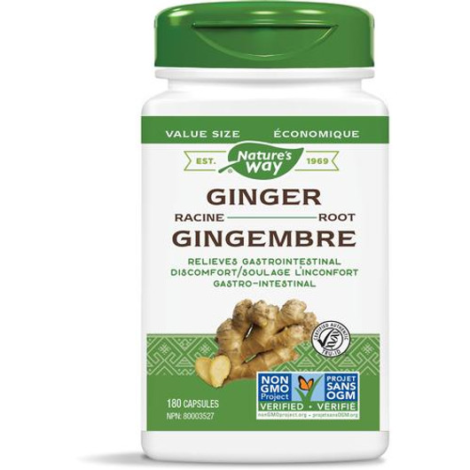 Nature's Way Ginger Root 180 Veg Capsules ( Previous look)