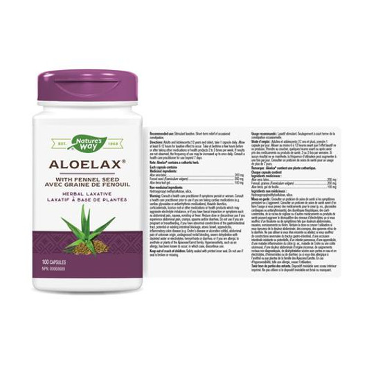 Nature's Way Aloelax With Fennel Seed 100 Veg Capsules Ingredients & Dose