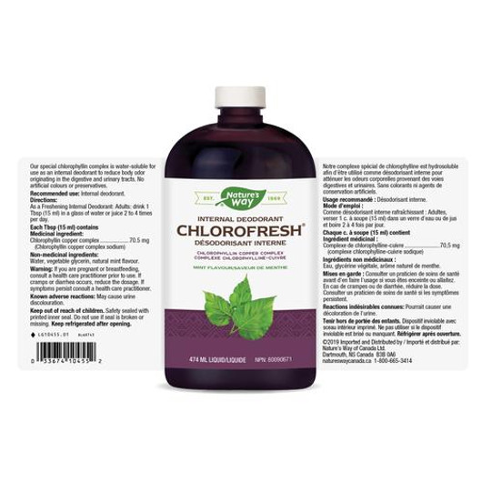 Nature's Way Chlorofresh Mint 474 ml Ingredients & Dose
