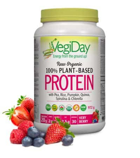 VegiDay Raw Organic Plant Based Protein Very Berry 927 g