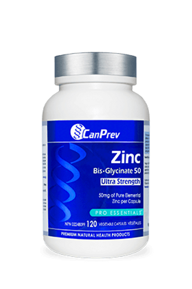 CanPrev Zinc BisGlycinate 50 mg Ultra Strength 120 Veg Capsules