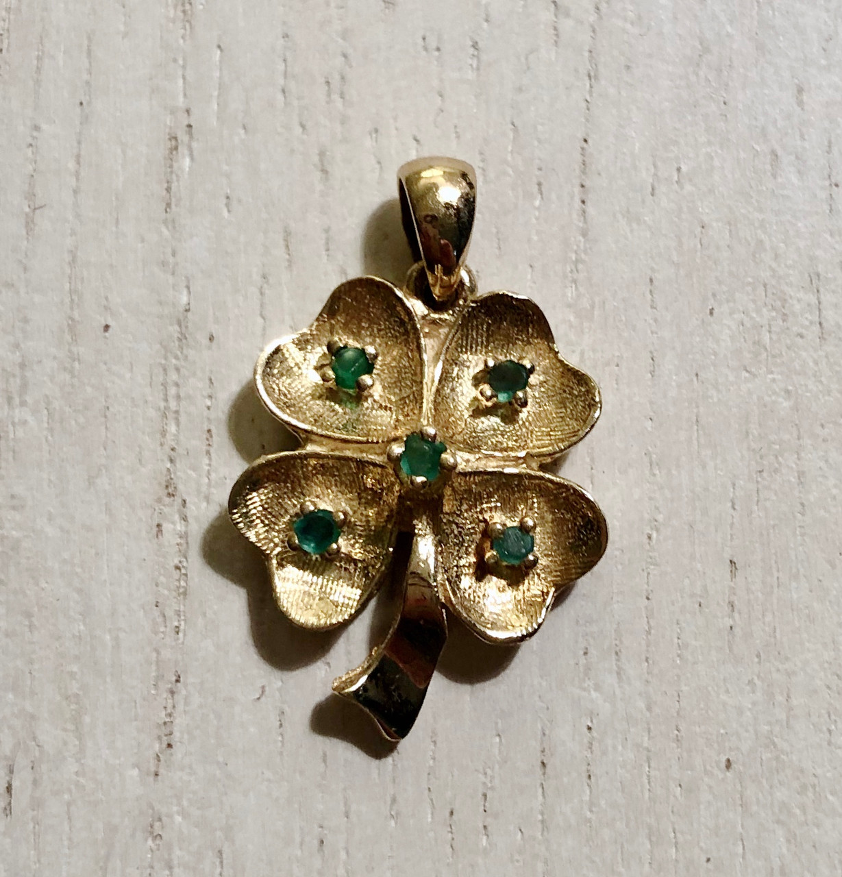 14K Four Leaf Clover Charm Necklace