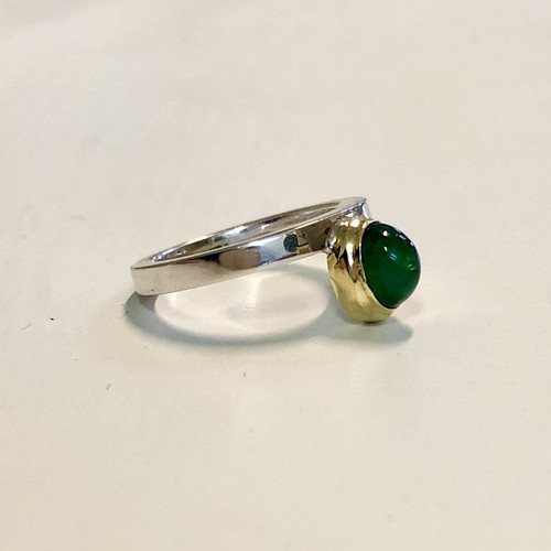 Orbit emerald 18K & Silver Rg