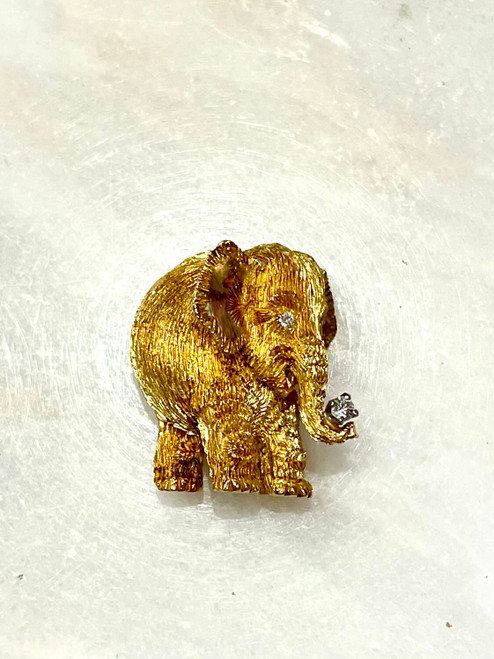Elephant, 18K, diamond, Vintage 