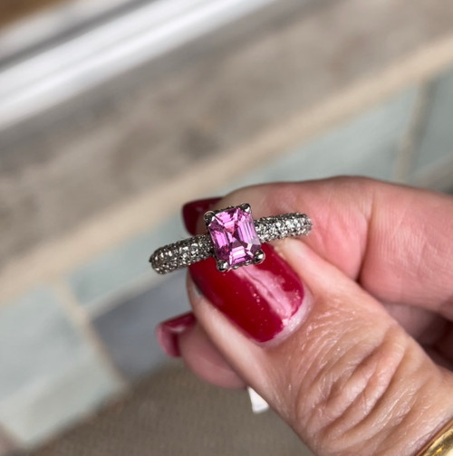 Sophisticated Pink Sapphire and Diamond Ring