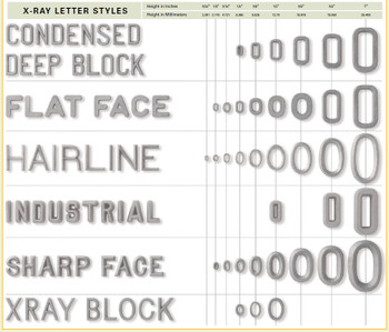 Lead Letters/Arrows/Numbers 0.01 X-Ray Markers