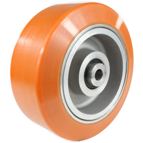 12" x 5" x 8" Early Aluminum Solid Bogy Wheel Assembly for Ground Support Equipment