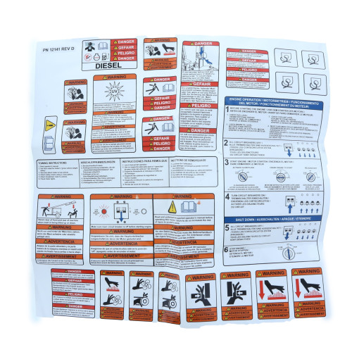 Magnum MLT3060/MLT3080/MLT4060/MLT4080 Decal Set - 4-Language Safety Markings