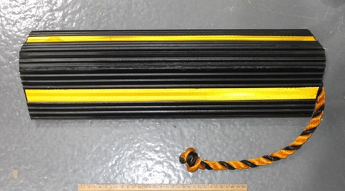 RAMPTECH Wheel Chocks 6.6"x20"x6" Black with Rope for Ground Support Equipment