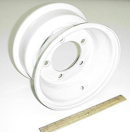10x8 Industrial Steel Wheel Rim for Airport Tow Tractor Equipment | Heavy-Duty Ground Support Wheel - White