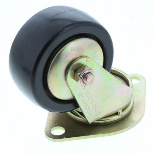 RAMPTECH Heavy-Duty Swivel Caster with 3-25/32 Inch Wheel - Durable Black Rubber Tread