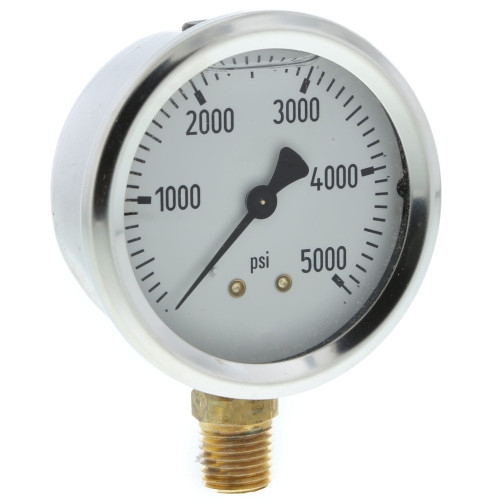 1/4" Brass Pressure Gauge, 5000 PSI - Compatible with JBT Commander 15i, Tempest & FMC LMD 2000 Equipment