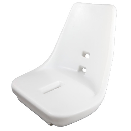 White Molded Plastic Seat - Compatible with NMC-Wollard Airport Stairs and TLD Belt Loaders (No Armrest)