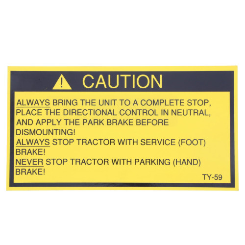 Caution Decal for Tug Models: 660-28, 660-38, 660-44, GT-35, M1, M1A, M7, MA, MH, MR, MX4, MZ, Textron M1A-44, MA-28
