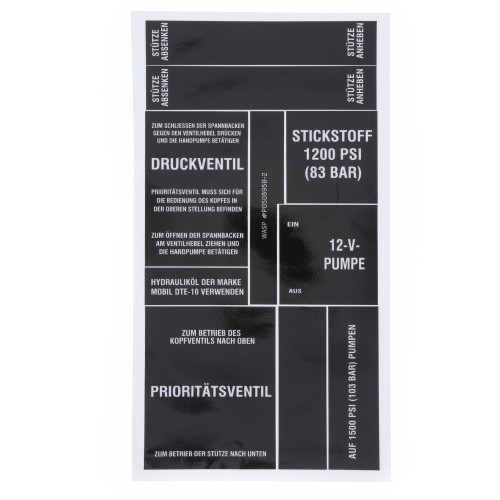 Tailstrut Decal 1500 PSI for Ground Support Equipment