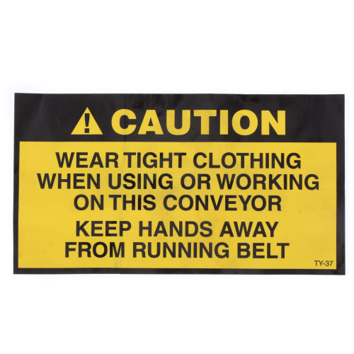 DECAL- KEEP HANDS AWAY FROM RUNNING BELT-TY37