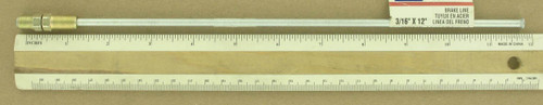 Brake Line 3/16" x 12" Long SAE Inv Flare for Ground Support Equipment