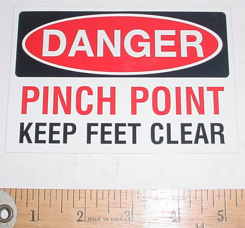 WASP Pinch Point Decal - Keep Feet Clear for A003958D, A005696D, A211348D Models