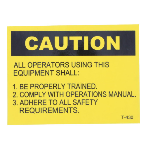 Caution Decal for TUG 440, 660 Series, AC25D, M1A, M7, MH, MR, MX4, TEXTRON Models
