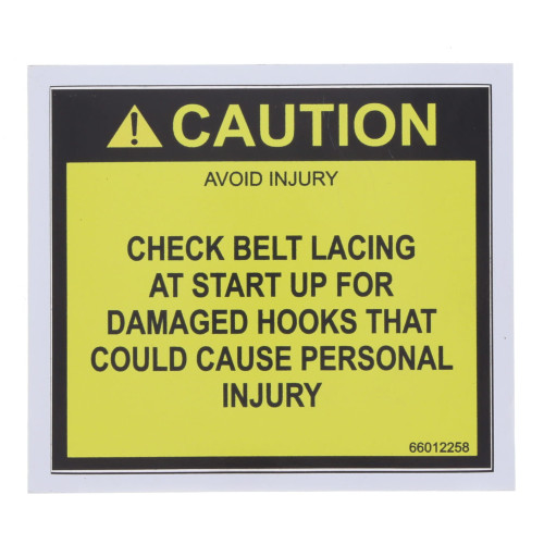 Caution Belt Lacing Decal for TUG 660 Series and Models 661, 663