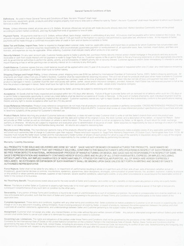 Pre-Printed Terms and Conditions Paper for Ground Support Equipment