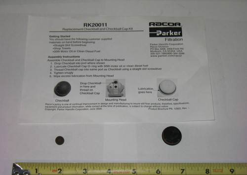 KIT- CHECKBALL CAP/BALL-RK20011