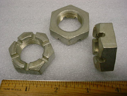 Slotted Nut 1-20 Thread x 1.5 Inch Hex for Ground Support Equipment