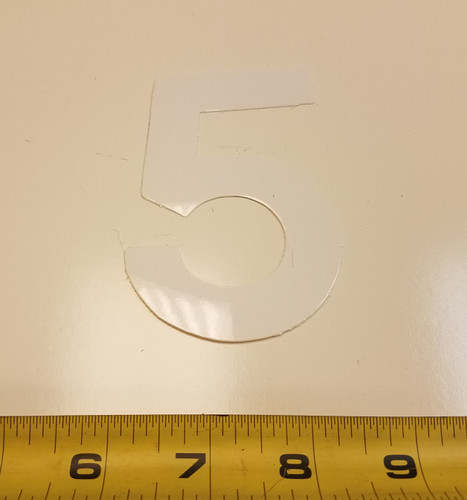 DECAL, NUMBER 5 - 4IN WHITE for Aviation Ground Support Equipment