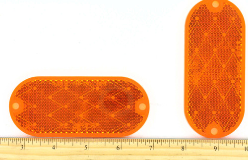 Amber Oval Stick-On Reflector for Aviation Ground Support Equipment