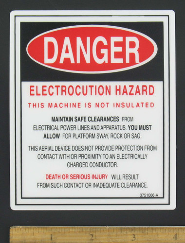 DECAL, Danger Electrocution for Aviation Ground Support Equipment Safety