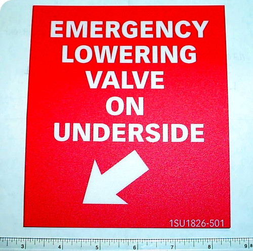 Emergency Boom Lowering Placard for Aviation Ground Support Equipment