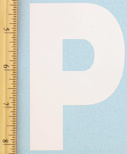 DECAL LETTER P, 4 INCH WHITE for Aviation Ground Support Equipment