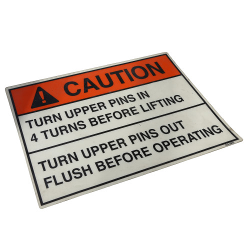 DECAL, WARNING INSERT BOGEY PIN
