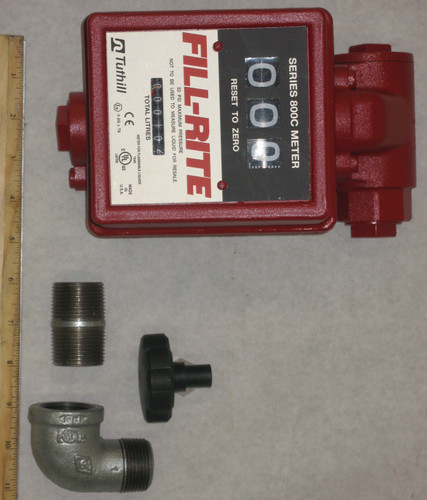 Flow Meter 1-Inch with Liter Registration for Aviation Ground Support Equipment