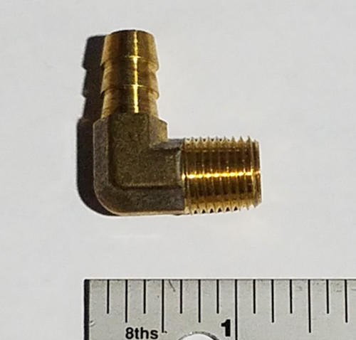 Adapter 90° 3/8 Hose Barb to 1/4 NPT Male for Aviation Ground Support Equipment