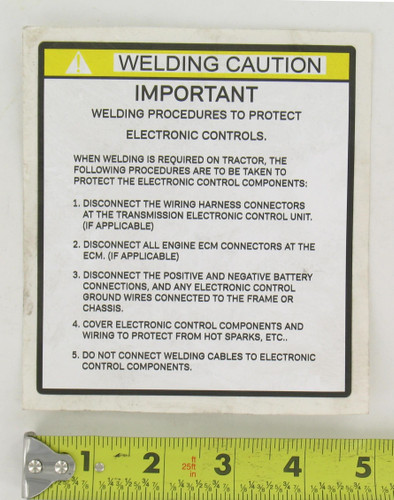 Welding Caution Decal for Aviation Ground Support Equipment