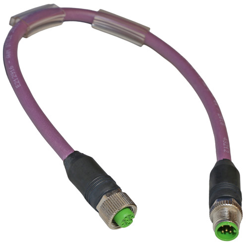 Cordset 5-Pin Shielded M12 Female to Male 0.3m Cable for Ground Support Equipment