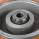 12" x 5" x 8" Early Aluminum Solid Bogy Wheel Assembly for Ground Support Equipment