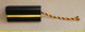 RAMPTECH Wheel Chock 6x12x5.5 Black Single with Rope for Ground Support Equipment